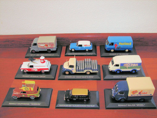 Peugeot DMA - Simca Aronde - Peugeot J7 - Peugeot 404 Break - Citron U23 - Renault 1000KG - Renault Dauphinoise - Austin 850 Van - Renault Galion